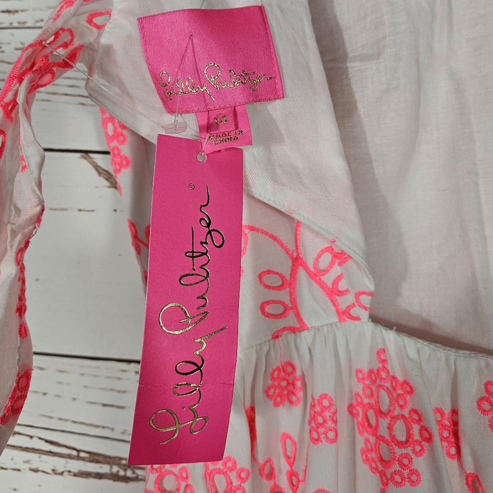 Lilly Pulitzer Pink and White Midi Dress - Picture 8 of 9